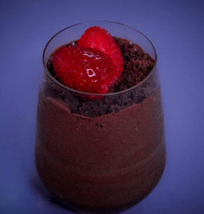 chocomouse met aardbeien